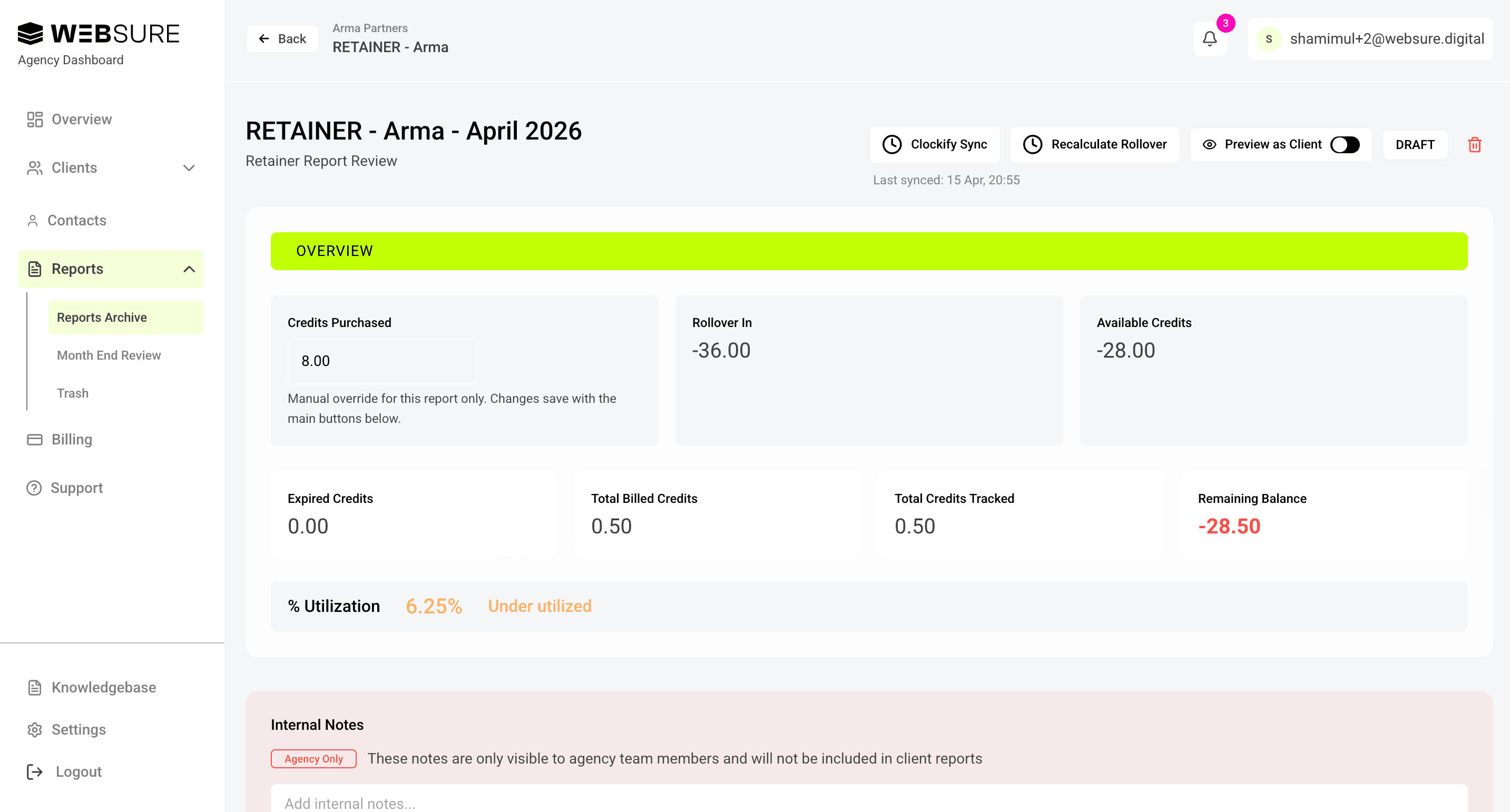 Websure Internal App